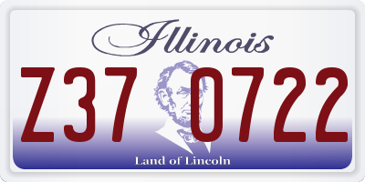 IL license plate Z370722