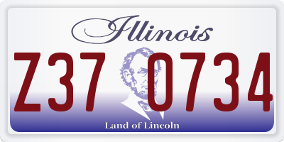 IL license plate Z370734