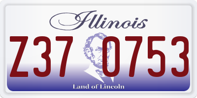 IL license plate Z370753