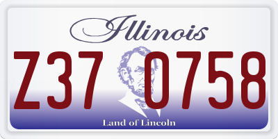IL license plate Z370758