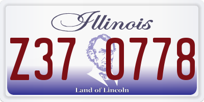 IL license plate Z370778