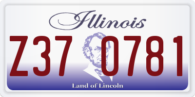 IL license plate Z370781