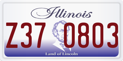 IL license plate Z370803