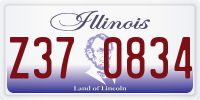 IL license plate Z370834