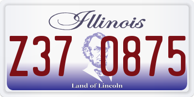 IL license plate Z370875