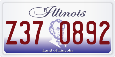 IL license plate Z370892