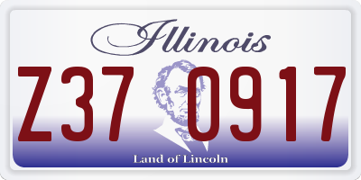 IL license plate Z370917