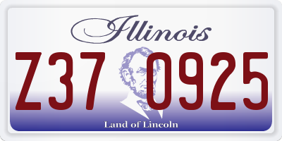 IL license plate Z370925