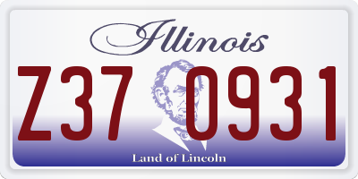 IL license plate Z370931