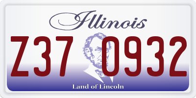 IL license plate Z370932