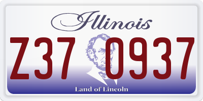 IL license plate Z370937