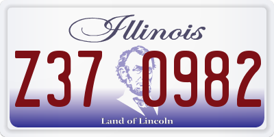 IL license plate Z370982