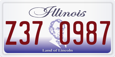 IL license plate Z370987
