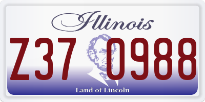 IL license plate Z370988