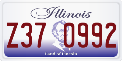 IL license plate Z370992
