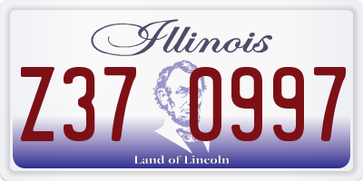 IL license plate Z370997