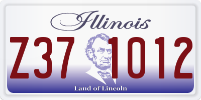 IL license plate Z371012