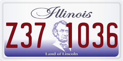 IL license plate Z371036