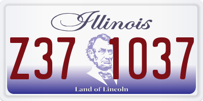 IL license plate Z371037