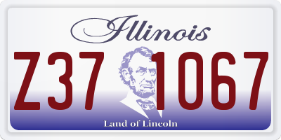 IL license plate Z371067