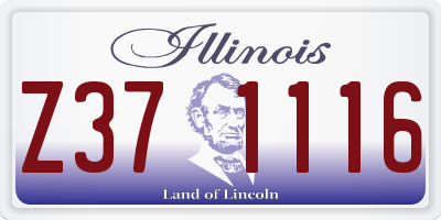 IL license plate Z371116