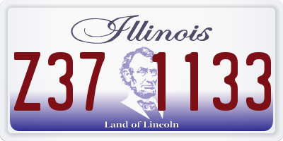 IL license plate Z371133