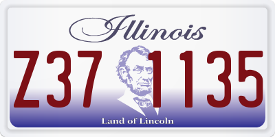 IL license plate Z371135