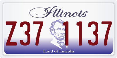 IL license plate Z371137