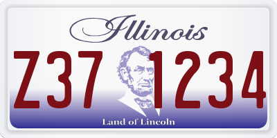 IL license plate Z371234