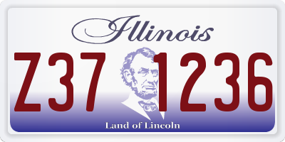 IL license plate Z371236