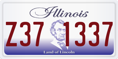 IL license plate Z371337