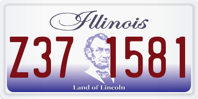 IL license plate Z371581