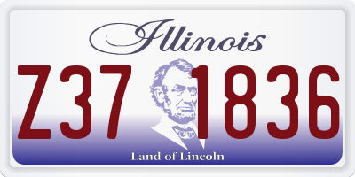 IL license plate Z371836