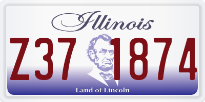 IL license plate Z371874