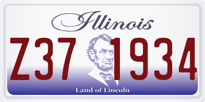 IL license plate Z371934