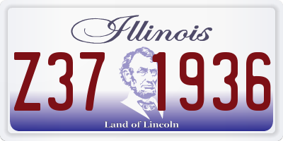 IL license plate Z371936