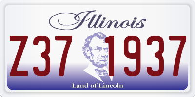 IL license plate Z371937
