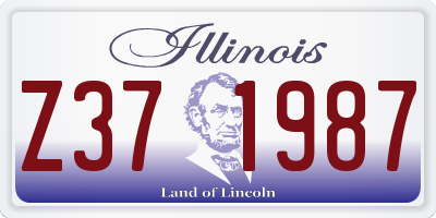 IL license plate Z371987