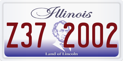 IL license plate Z372002