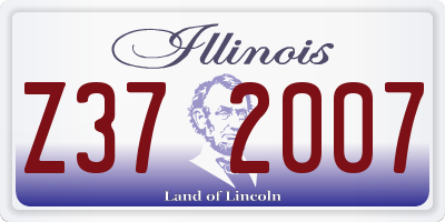 IL license plate Z372007
