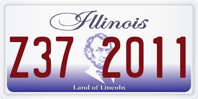 IL license plate Z372011