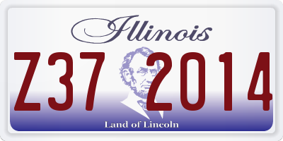 IL license plate Z372014