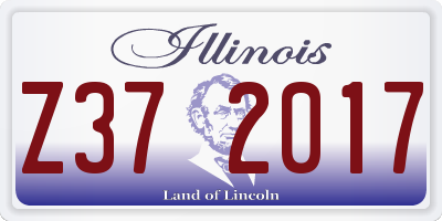 IL license plate Z372017