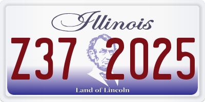 IL license plate Z372025