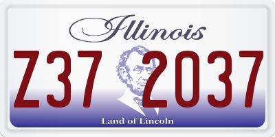 IL license plate Z372037