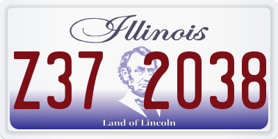 IL license plate Z372038