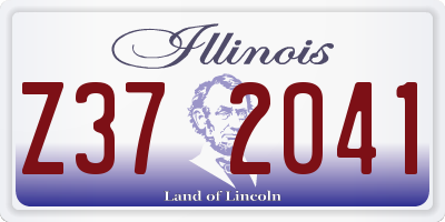 IL license plate Z372041