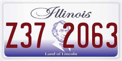 IL license plate Z372063