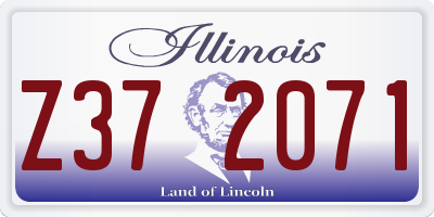 IL license plate Z372071