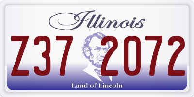 IL license plate Z372072